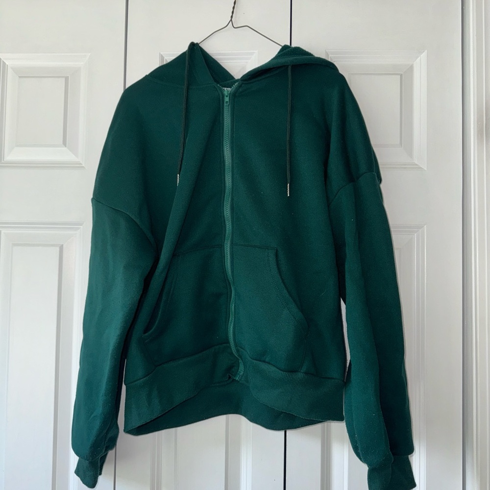Dark green zip up hoodie